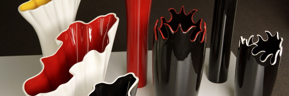 Multicolor ceramic vases