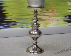 Świecznik z mosiądzu niklowanego